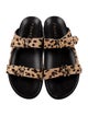FRAME Ponyhair Animal Print Slides