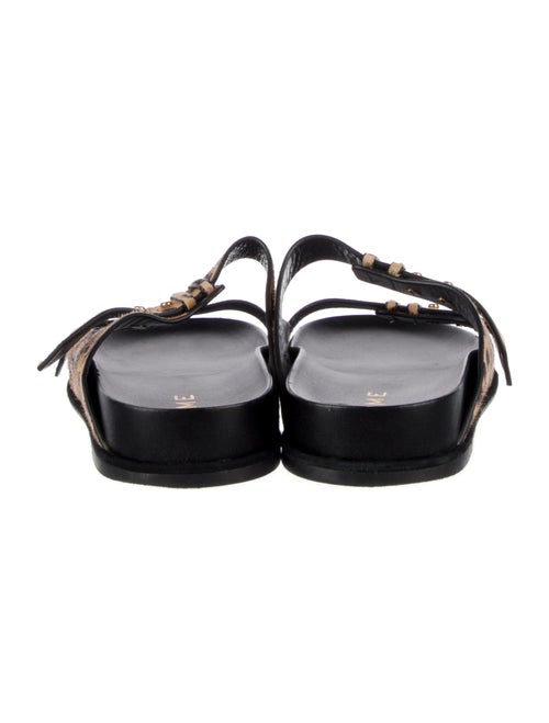 FRAME Ponyhair Animal Print Slides