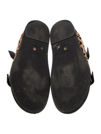 FRAME Ponyhair Animal Print Slides