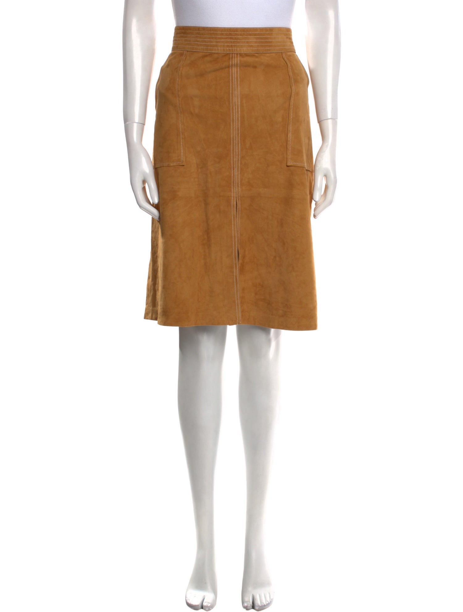 FRAME Suede Knee-Length Skirt w/ Tags