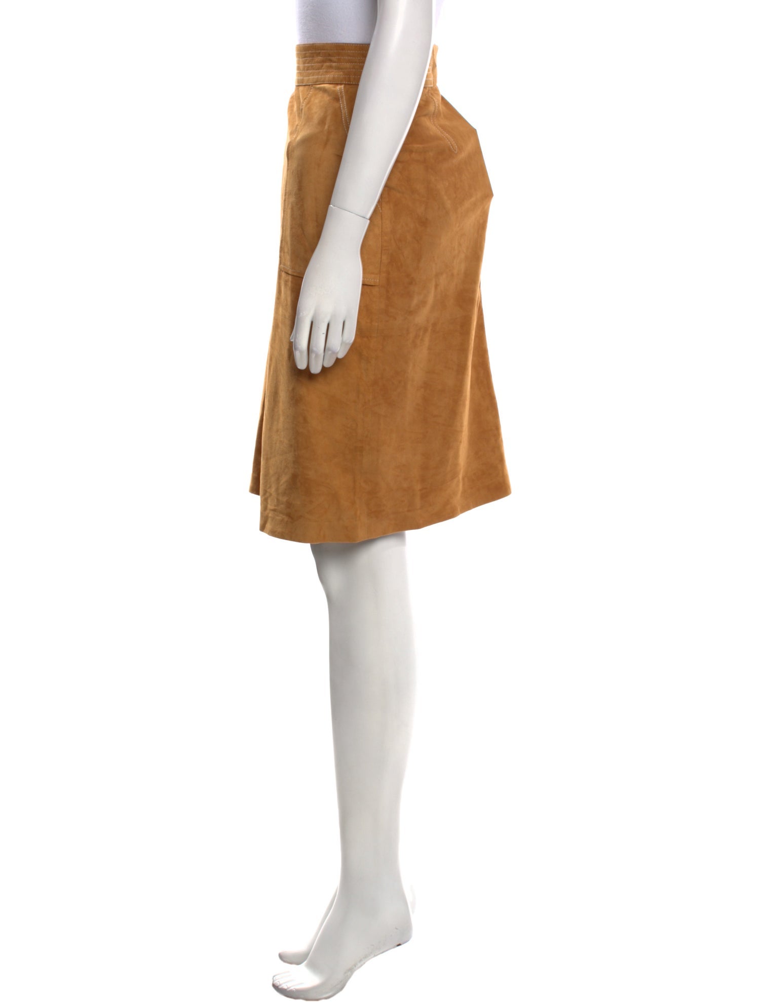 FRAME Suede Knee-Length Skirt w/ Tags