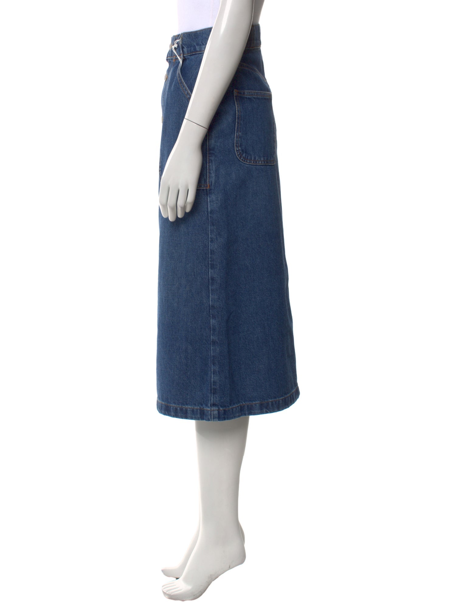 FRAME Raw-Edge Trim Midi Length Skirt w/ Tags