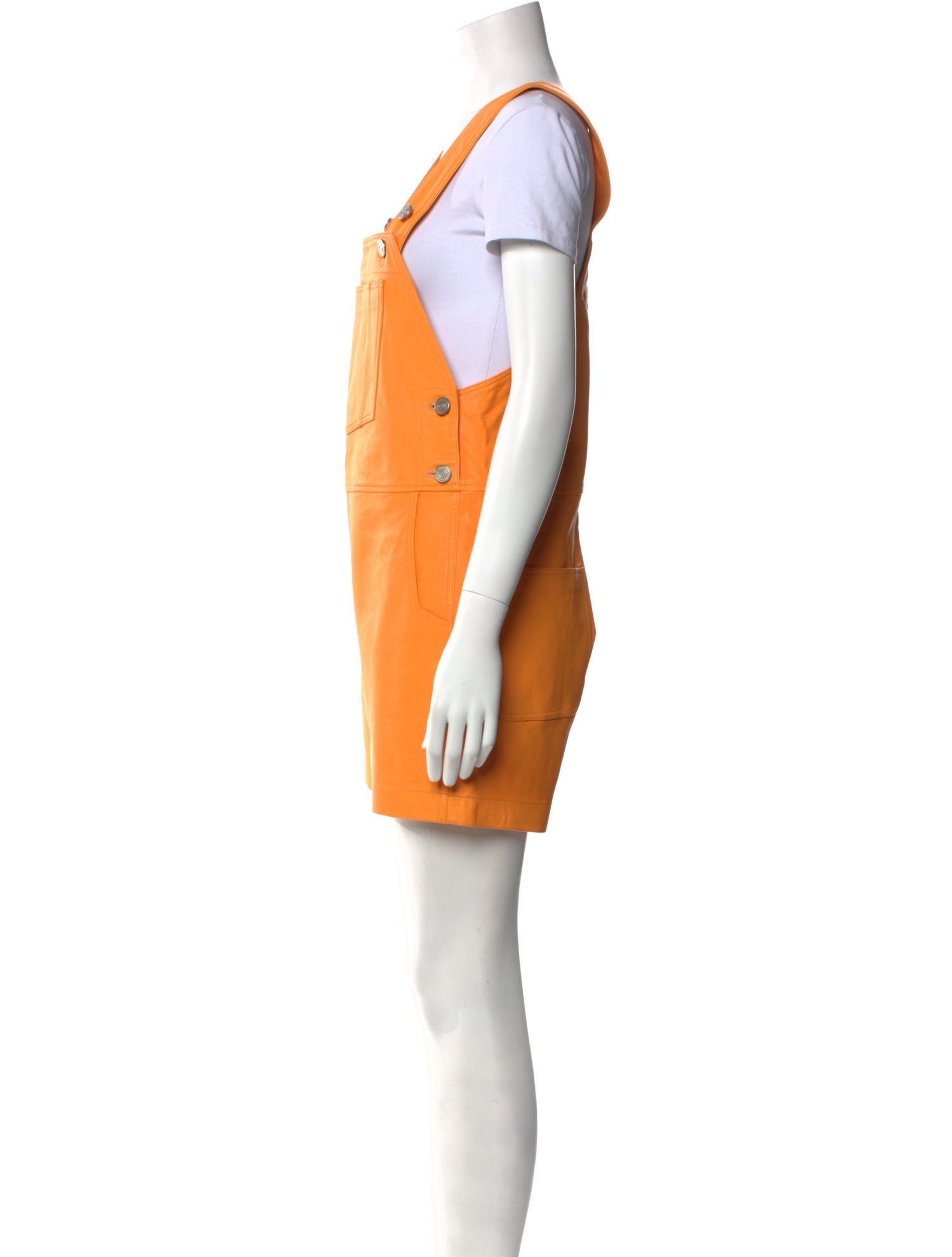 FRAME Lamb Leather Square Neckline Romper w/ Tags