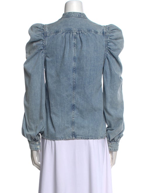 FRAME Mock Neck Long Sleeve Button-Up Top