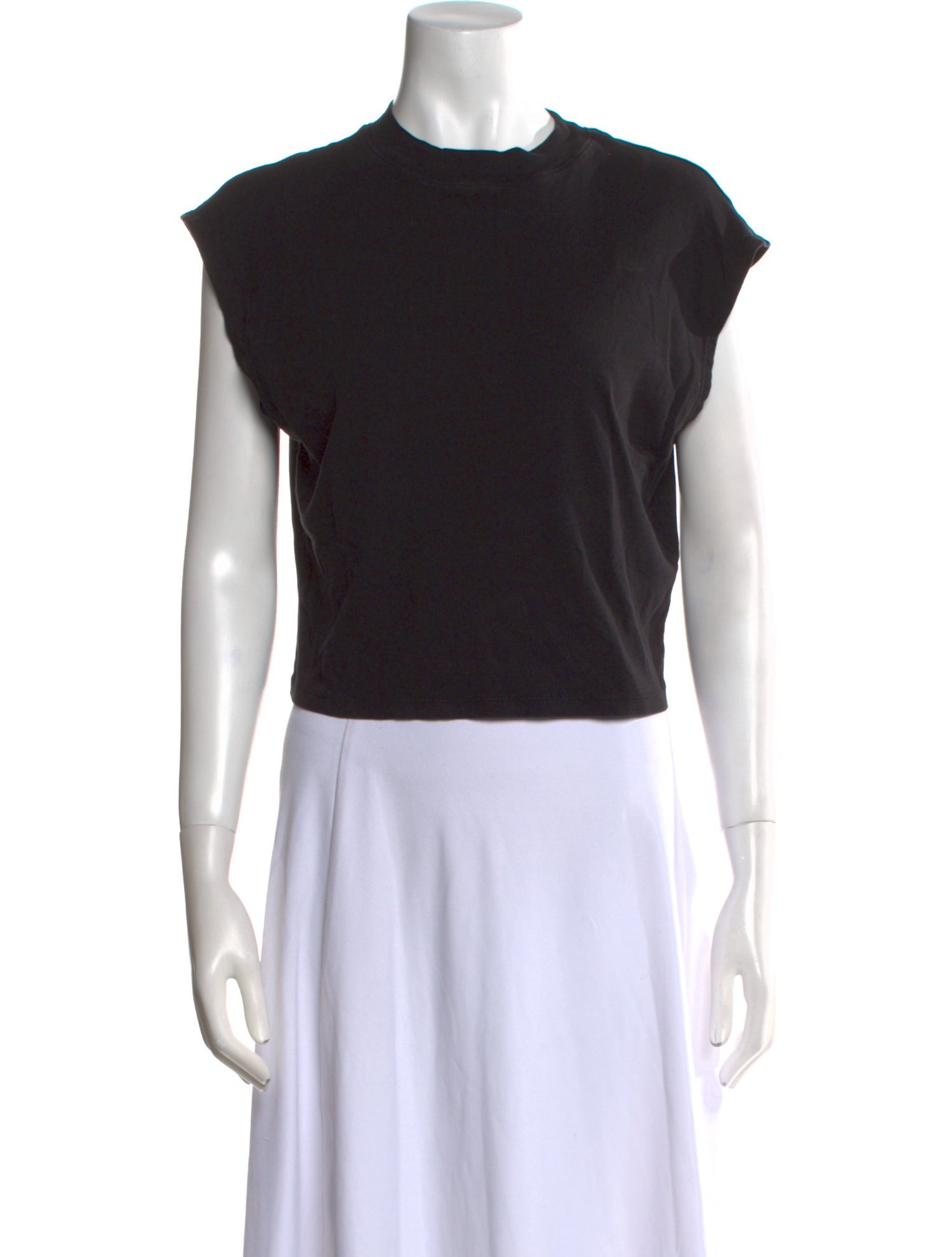 FRAME Crew Neck Short Sleeve Crop Top