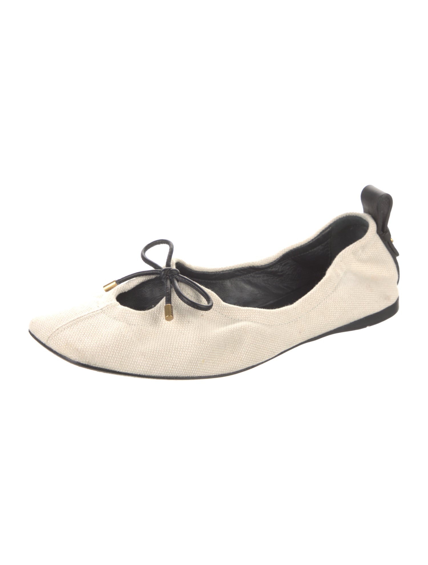 FRAME Canvas Bow Accents Ballet Flats