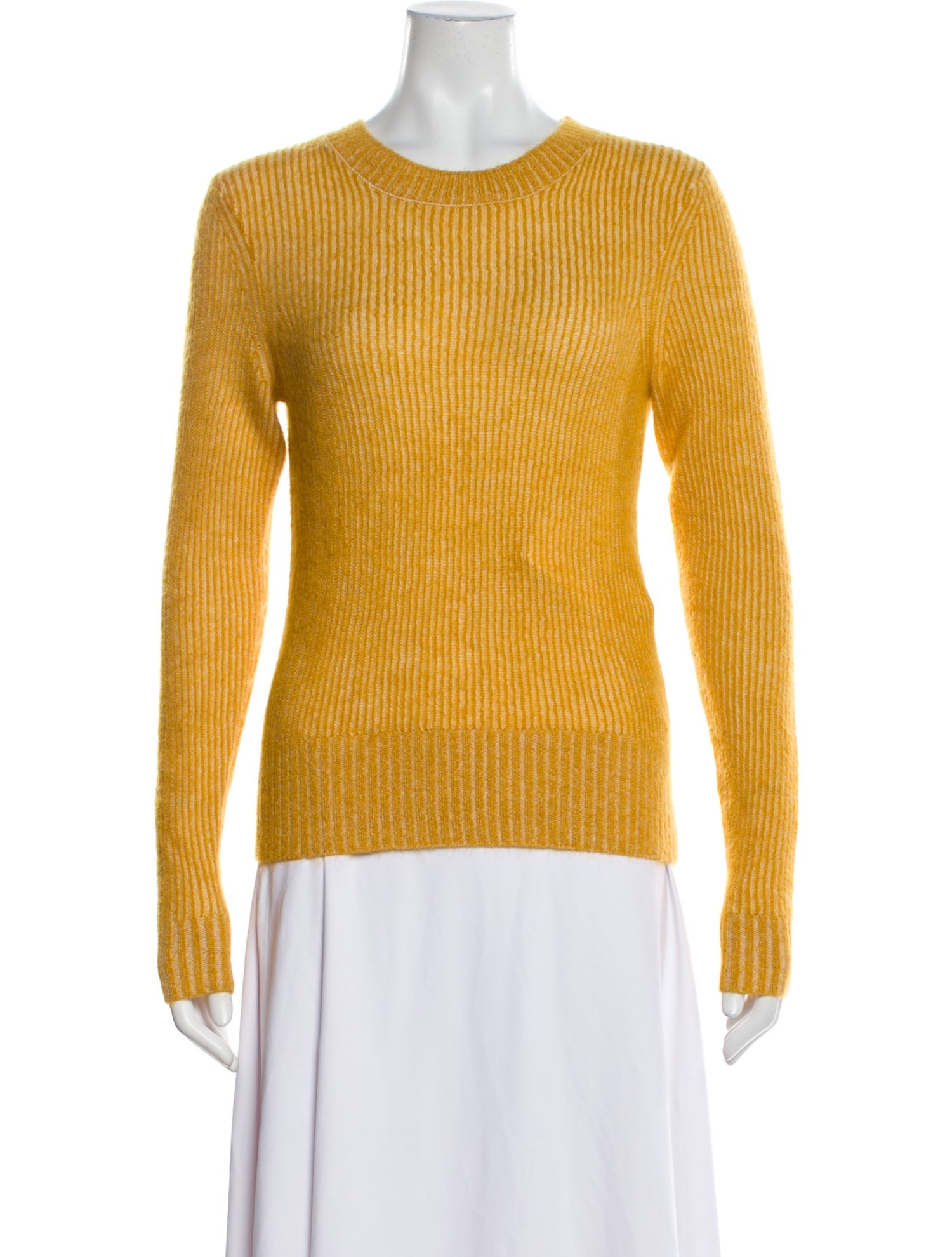 Knit Crew Neck Sweater-Yellow