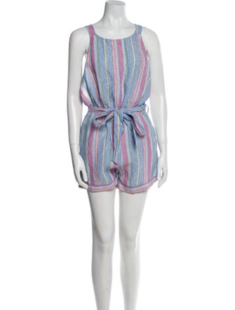 FRAME Linen Striped Romper