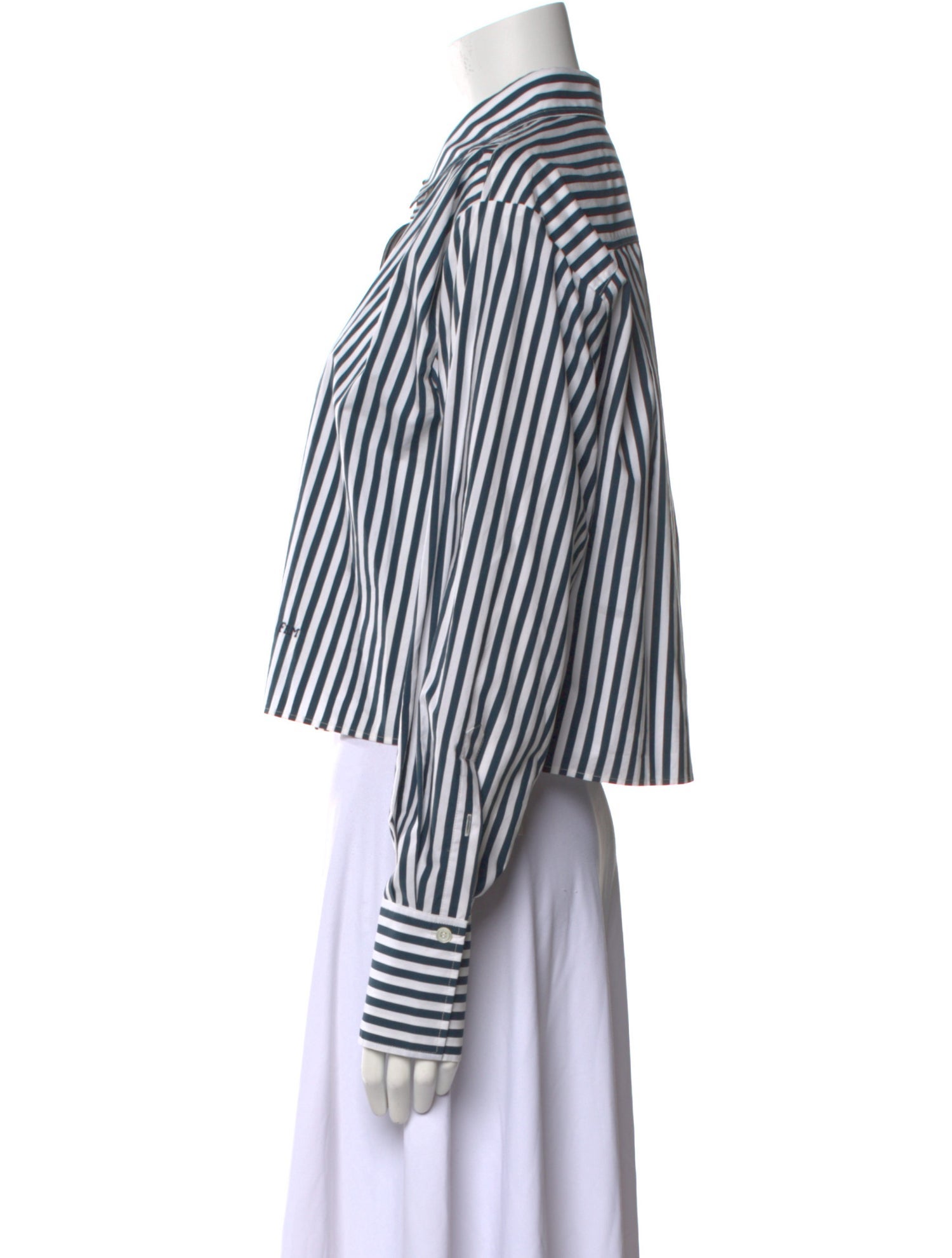 FRAME Striped Long Sleeve Crop Top