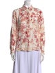 FRAME Silk Floral Print Button-Up Top