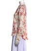 FRAME Silk Floral Print Button-Up Top