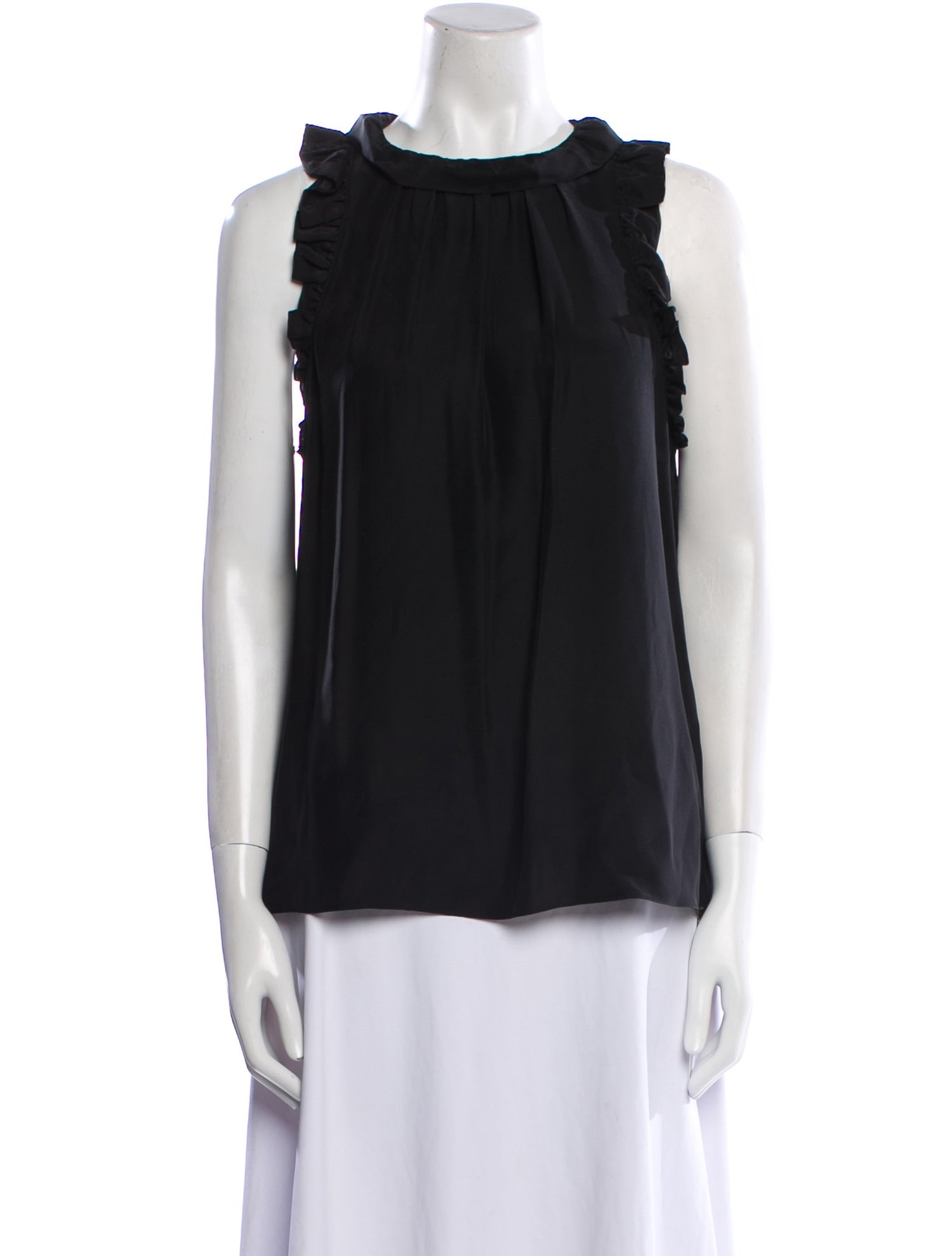 FRAME Silk Crew Neck Blouse