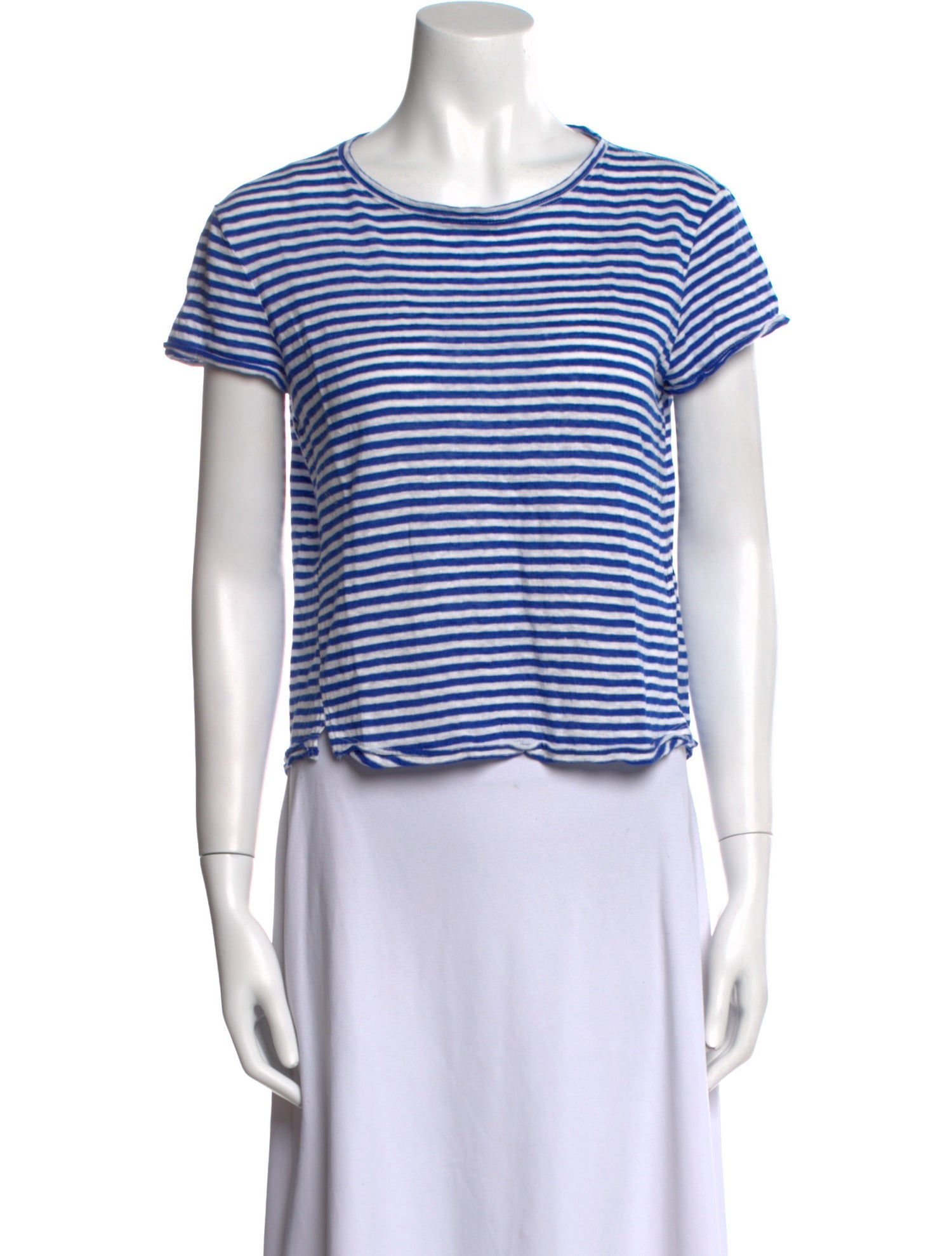 FRAME Linen Striped Crop Top
