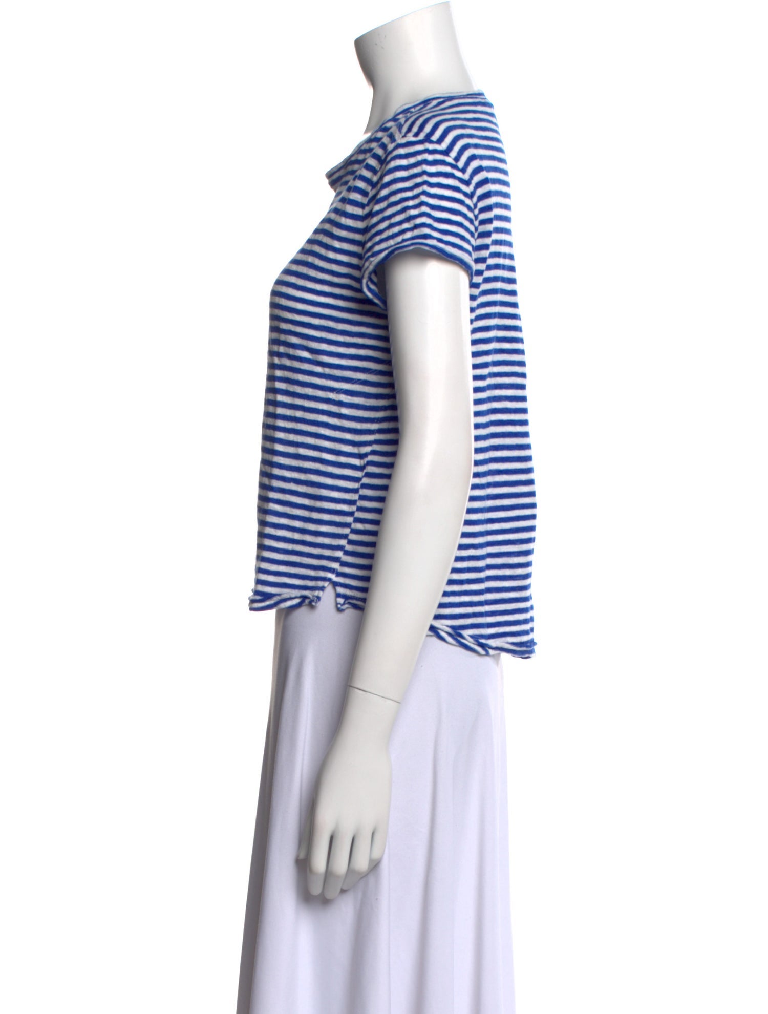FRAME Linen Striped Crop Top