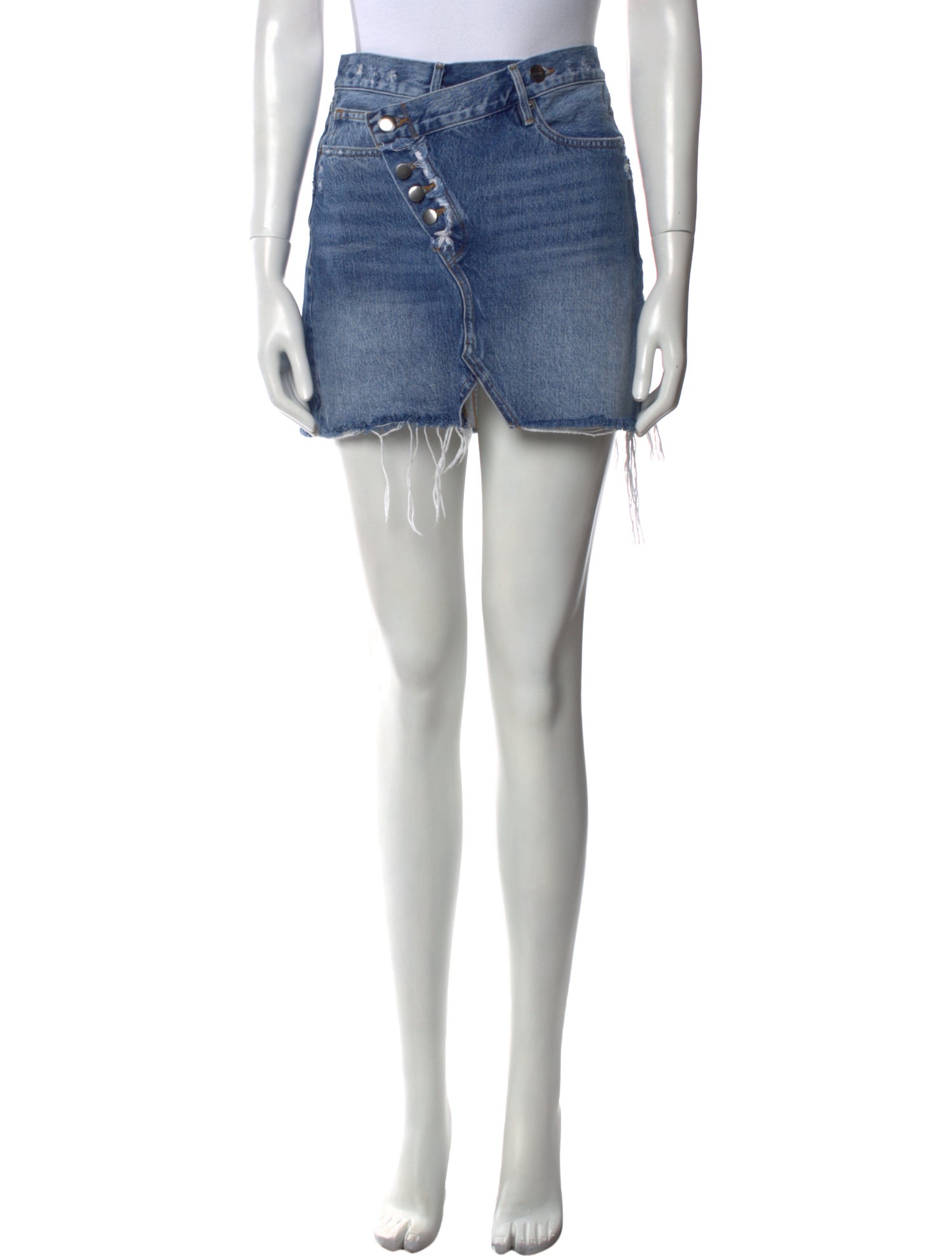 FRAME Distressed Accents Mini Skirt