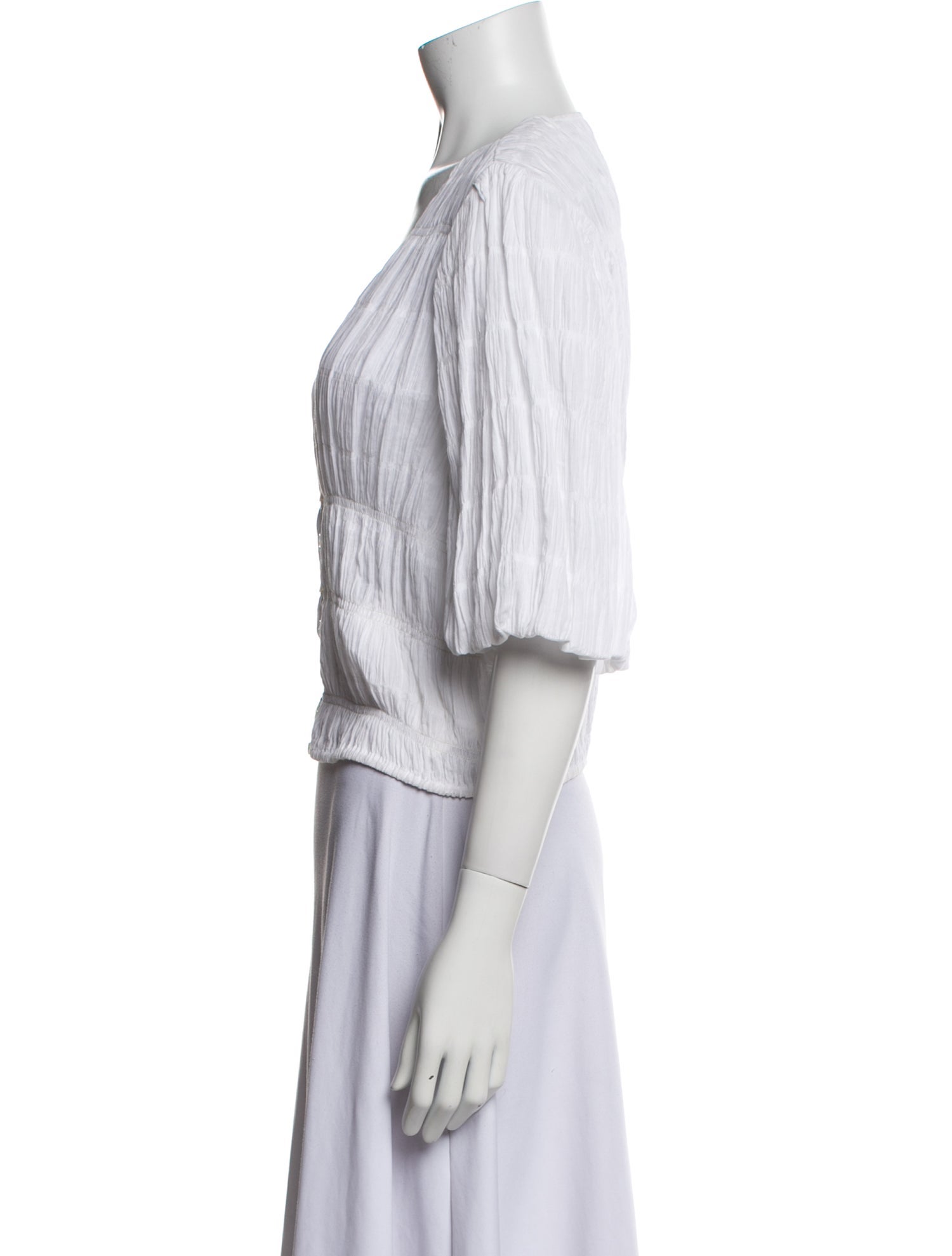 FRAME Striped V-Neck Crop Top