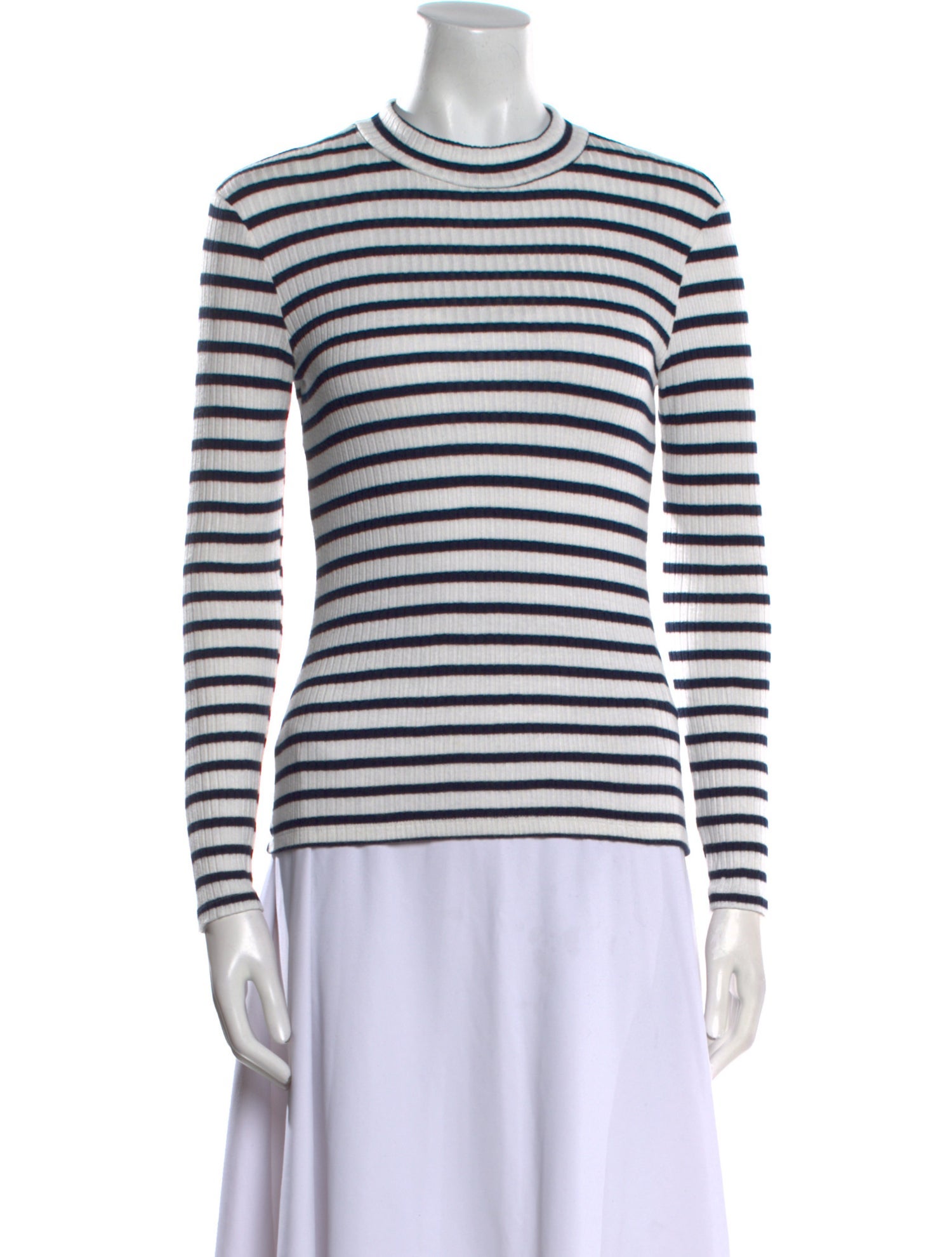 FRAME Striped Crew Neck Top