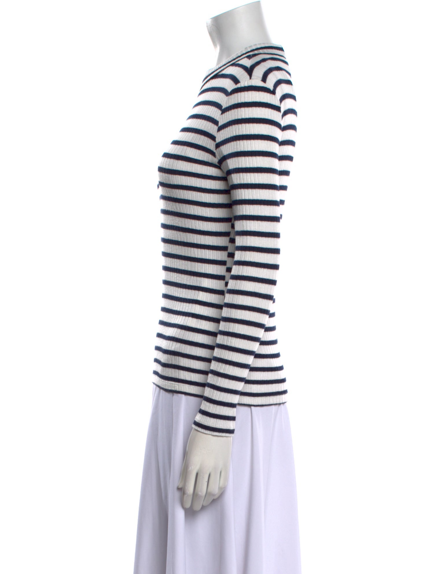 FRAME Striped Crew Neck Top