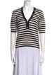 FRAME Striped V-Neck Sweater