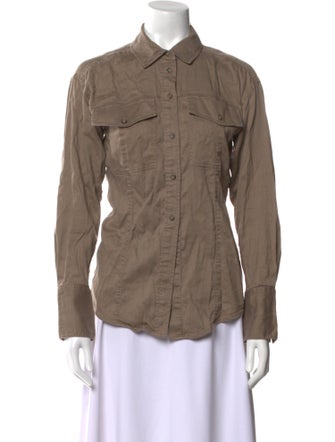 FRAME Long Sleeve Button-Up Top