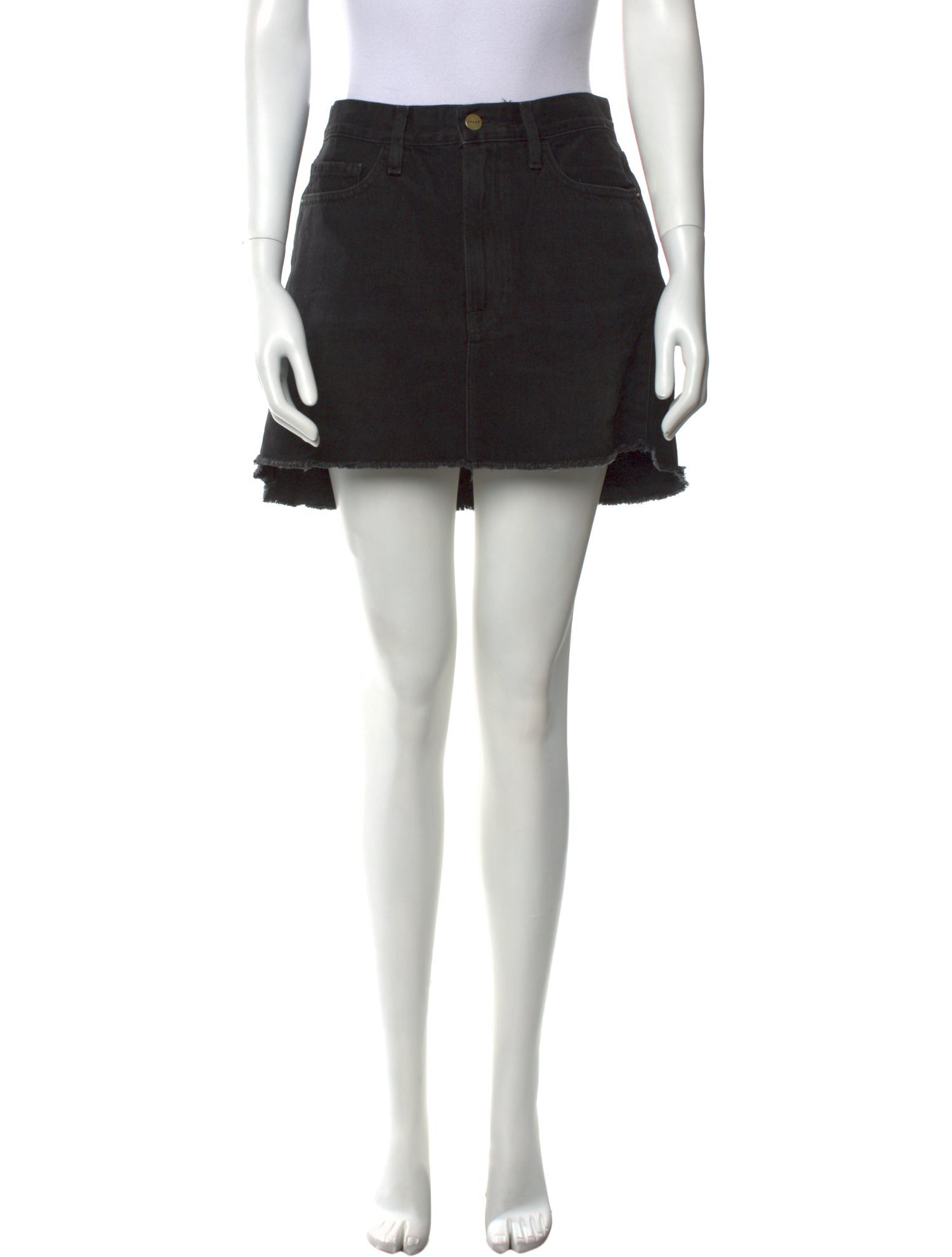 FRAME Raw-Edge Trim Mini Skirt