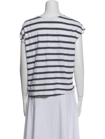 FRAME Linen Striped Crop Top