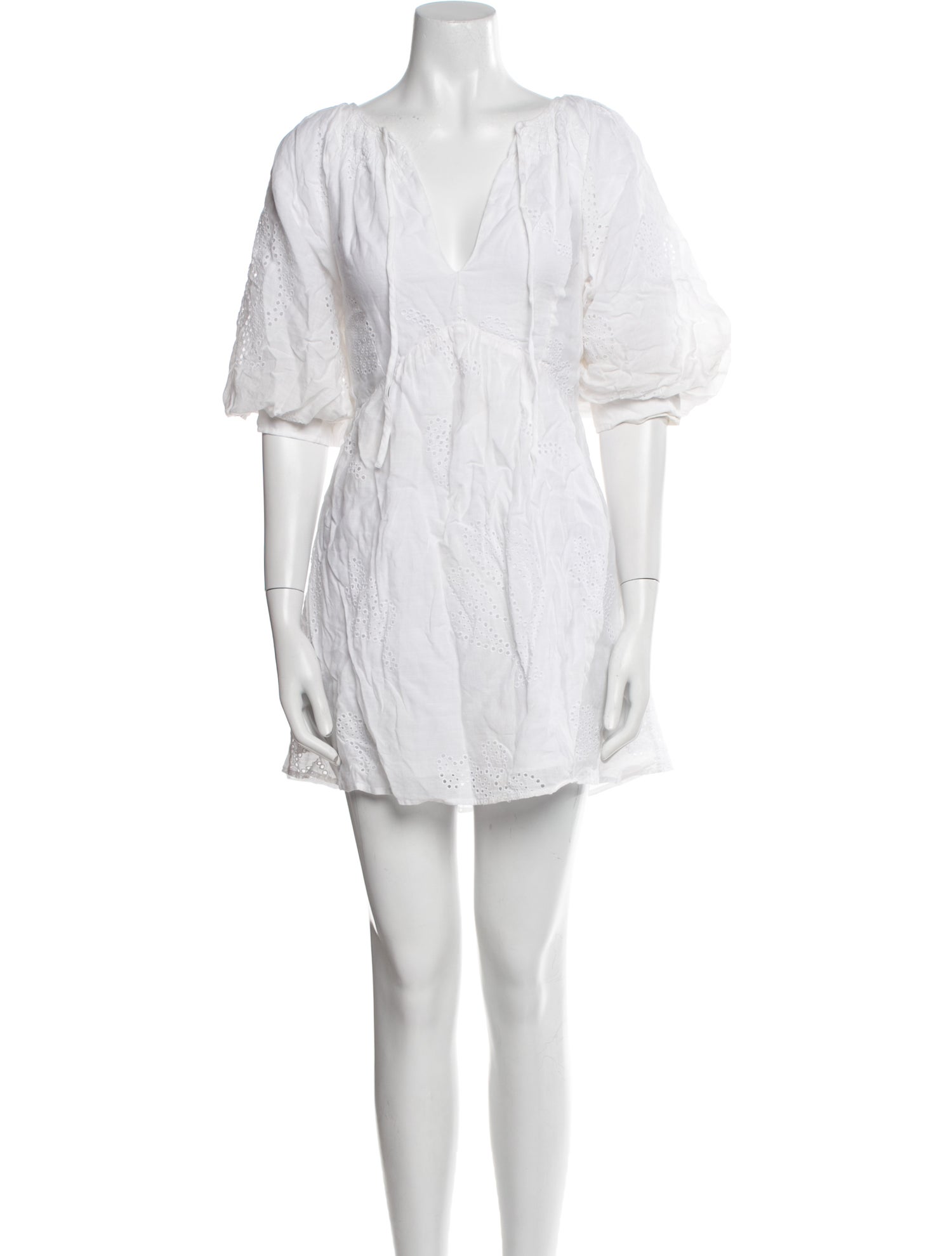 FRAME V-Neck Mini Dress