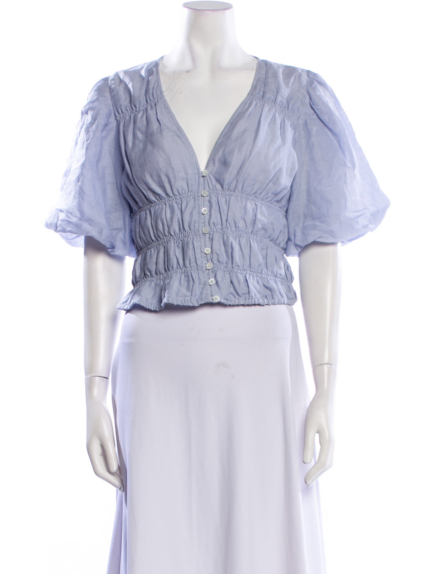 FRAME Striped V-Neck Crop Top