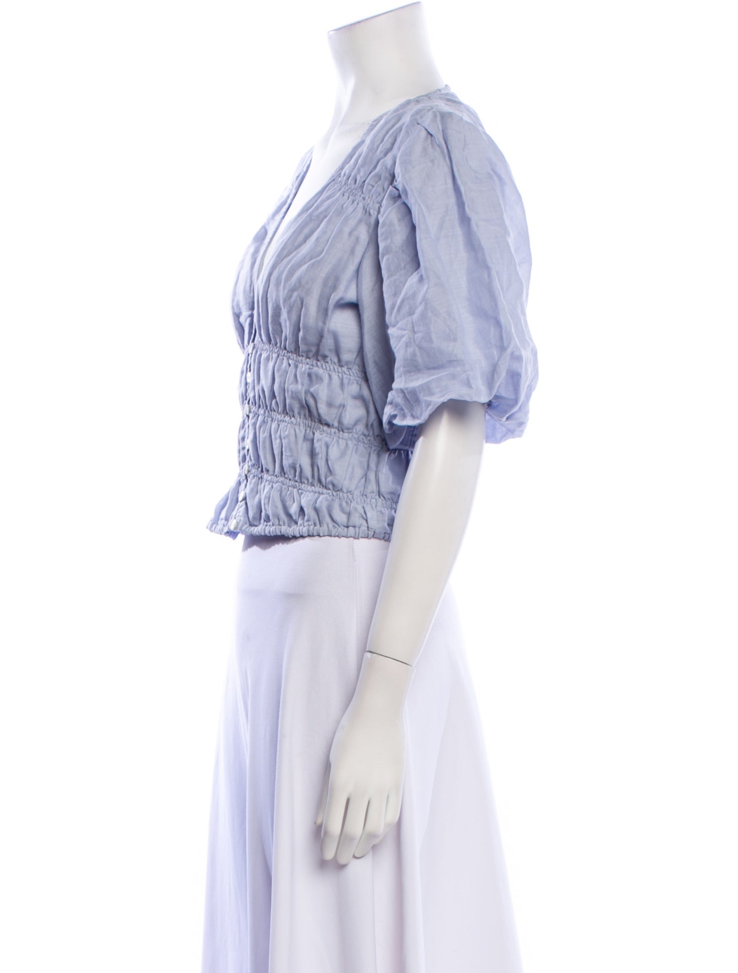 FRAME Striped V-Neck Crop Top