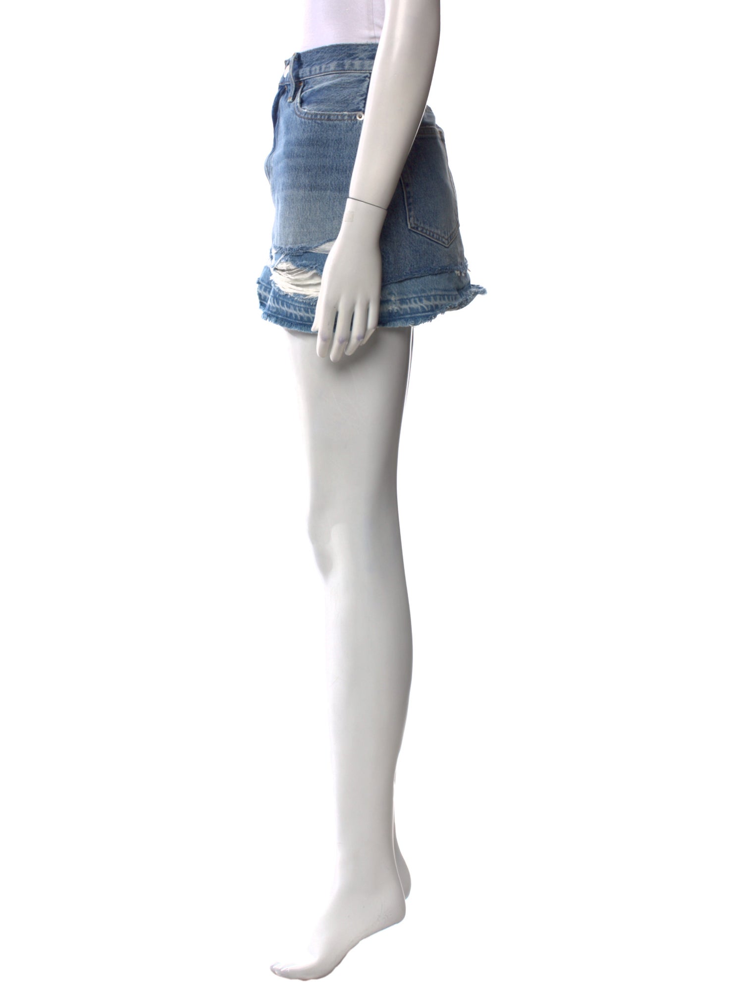 FRAME Distressed Accents Mini Skirt