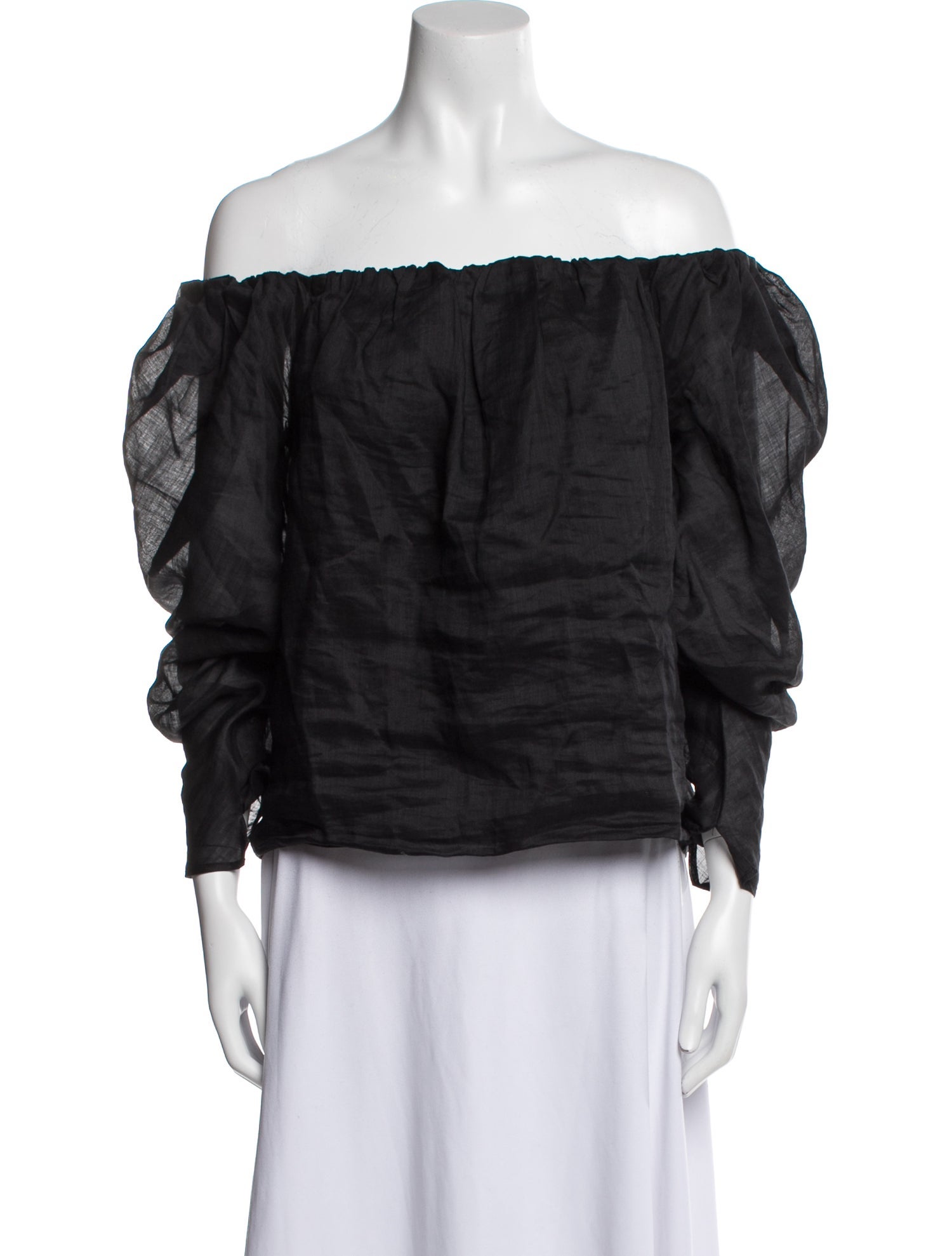 FRAME Off-The-Shoulder Three-Quarter Sleeve Blouse