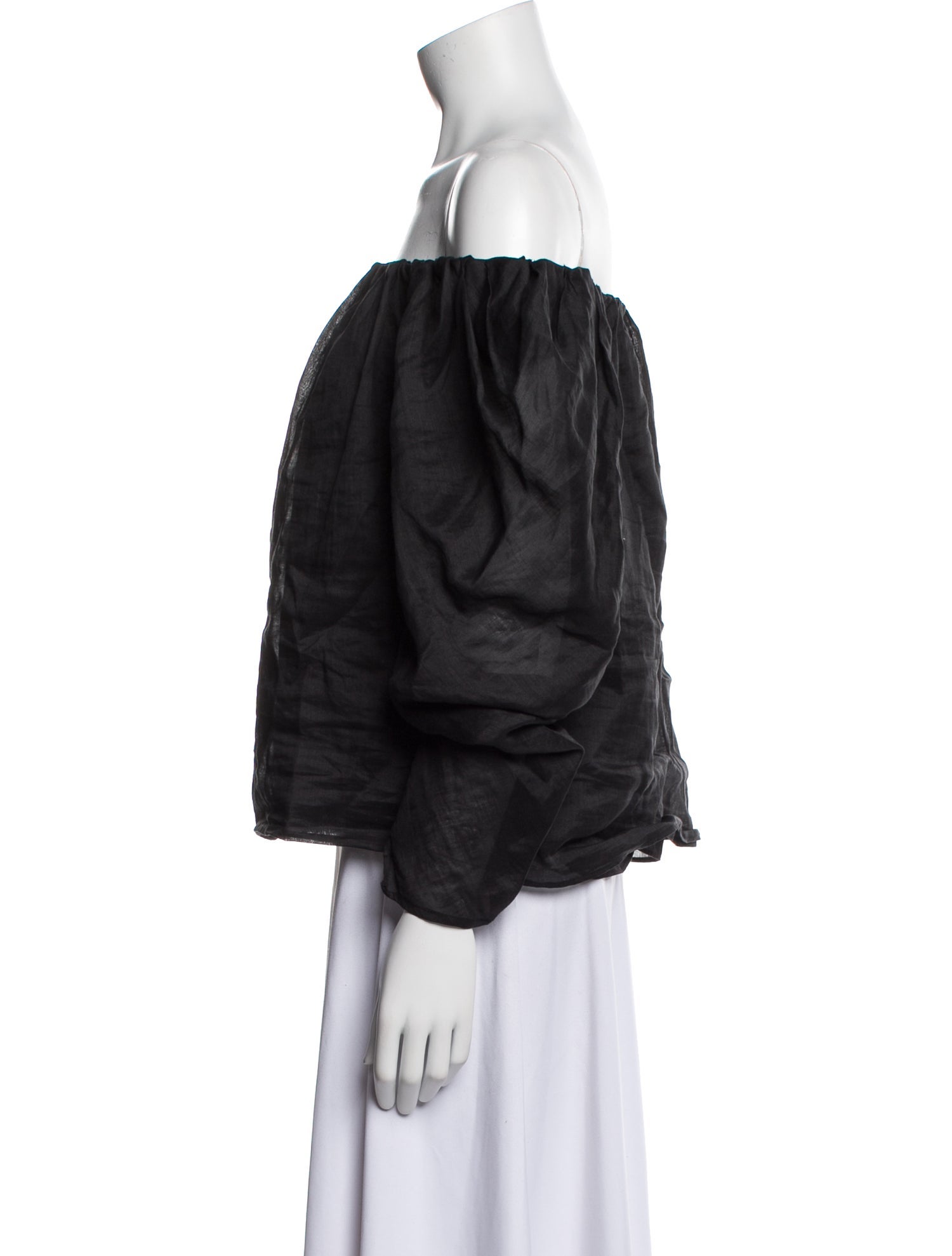 FRAME Off-The-Shoulder Three-Quarter Sleeve Blouse