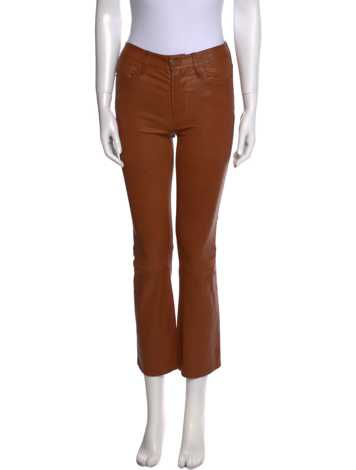 FRAME Leather Straight Leg Pants