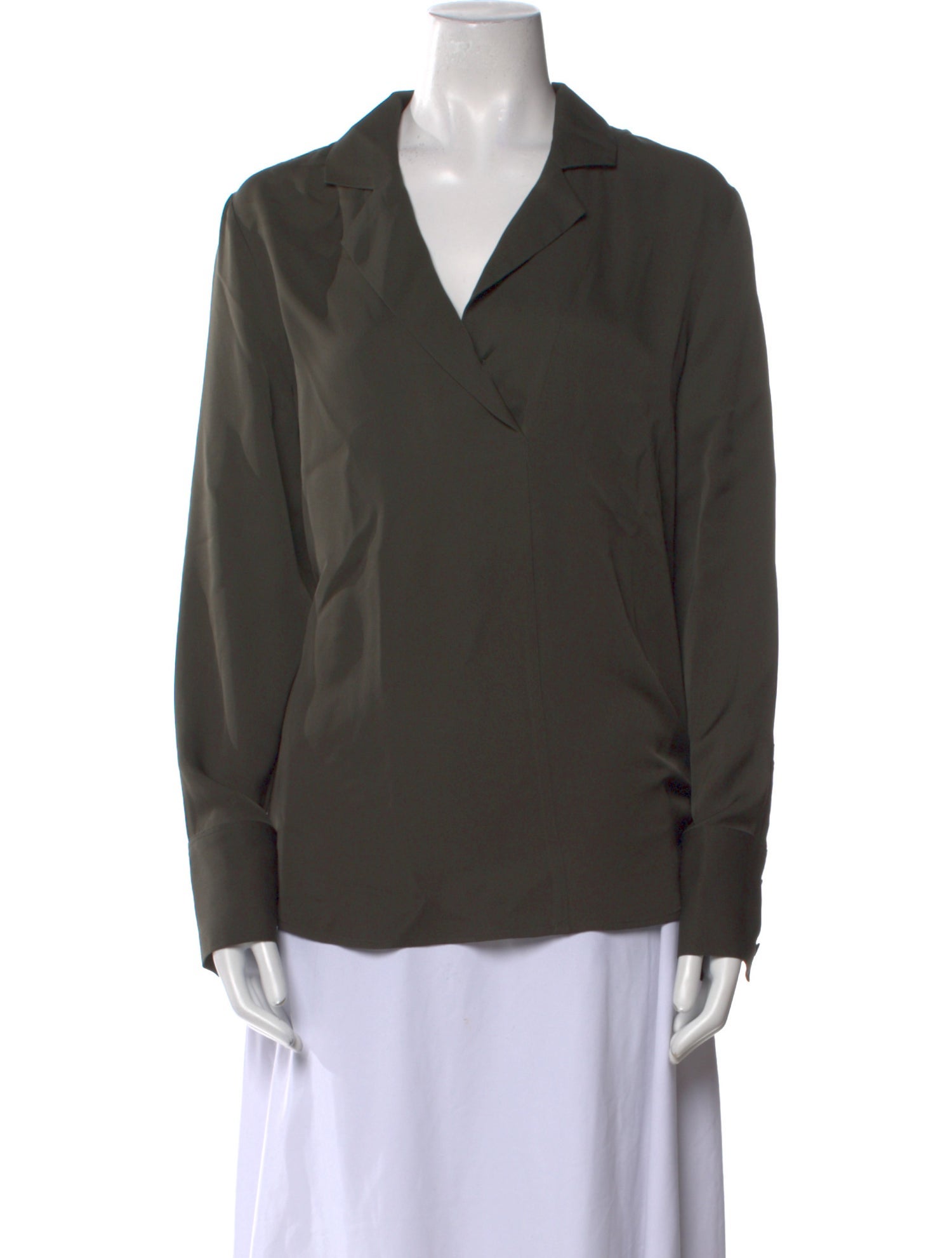 FRAME Silk V-Neck Blouse