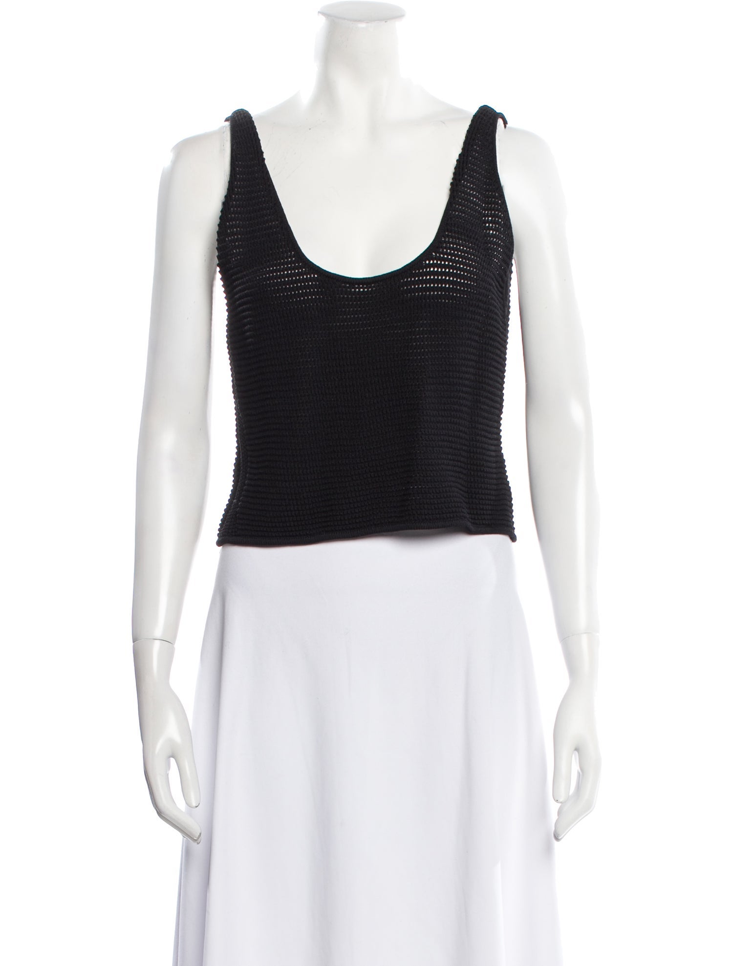 FRAME Scoop Neck Sleeveless Crop Top
