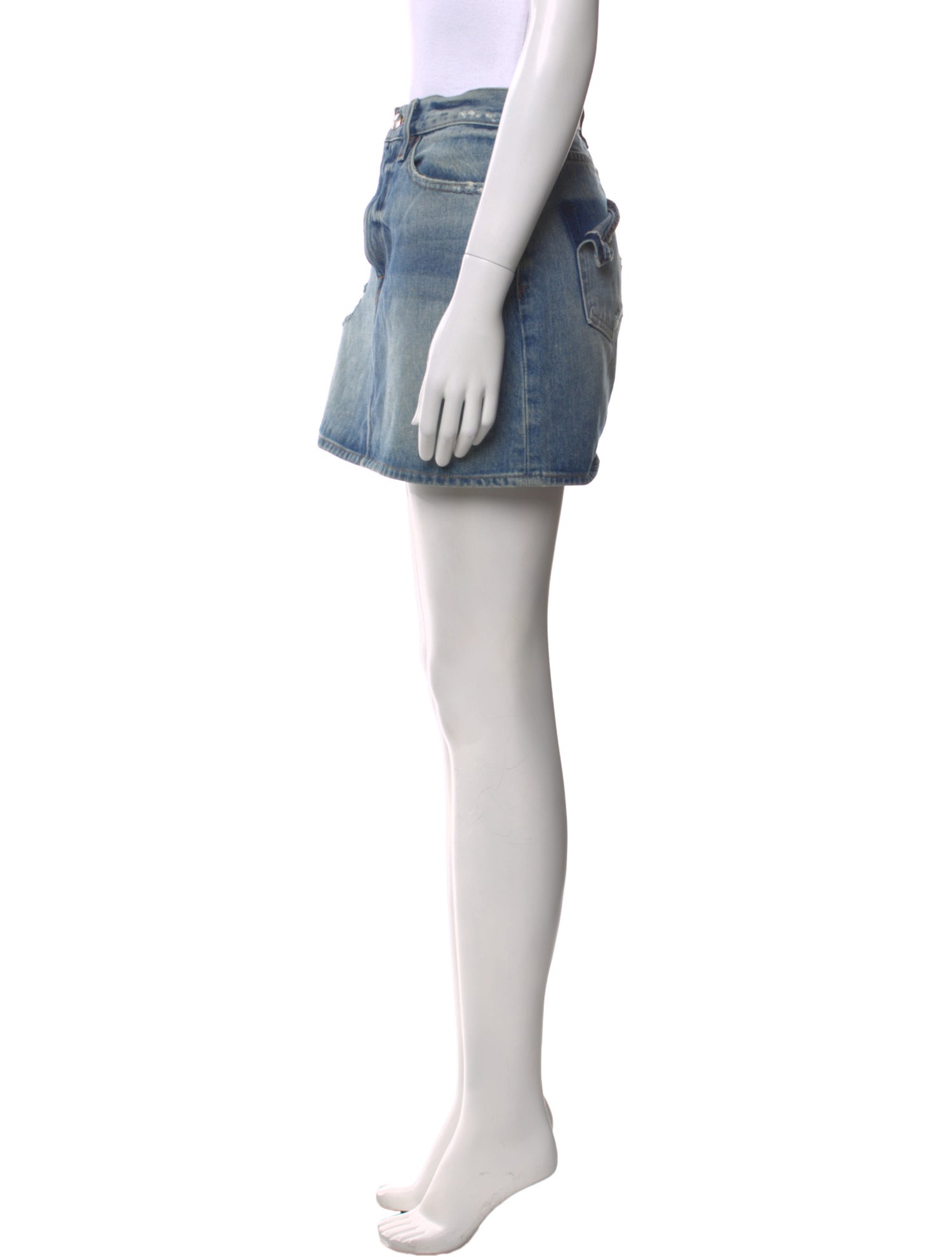 FRAME Distressed Accents Mini Skirt