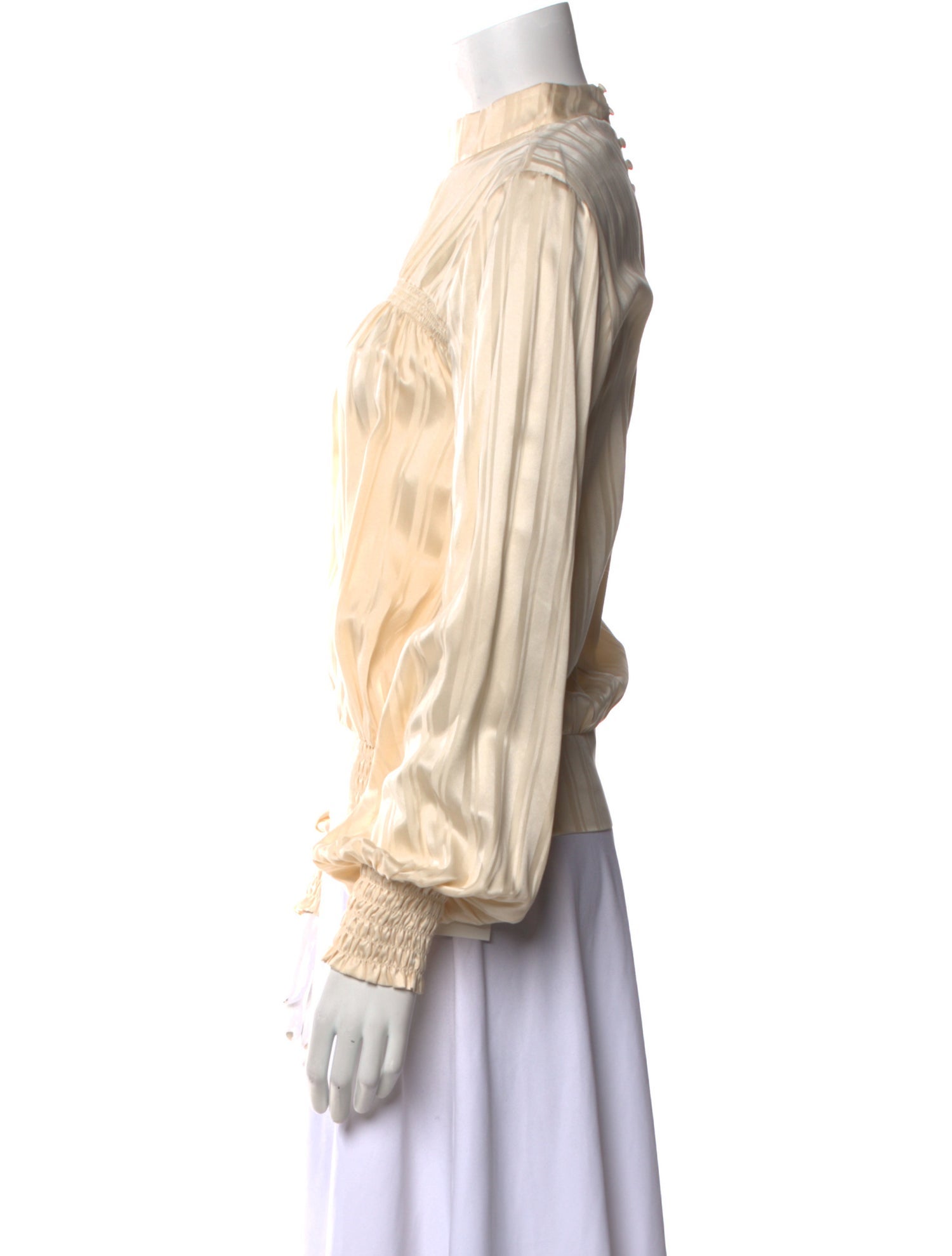 FRAME Silk Mock Neck Blouse