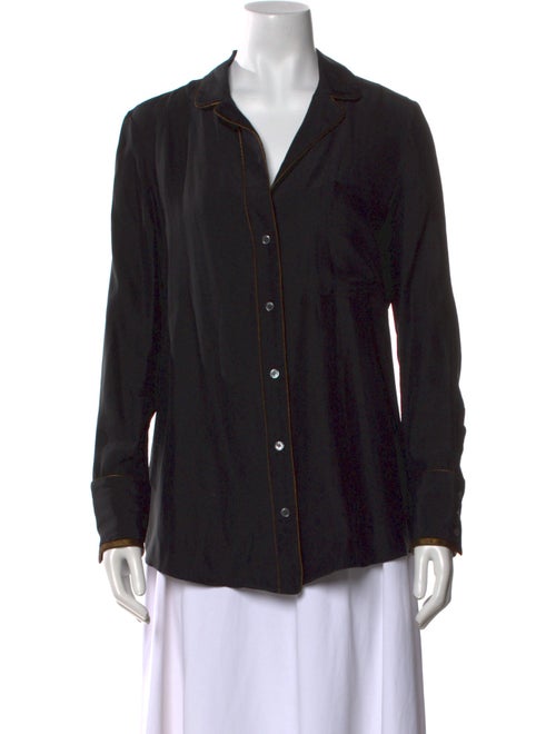 FRAME Silk Long Sleeve Button-Up Top