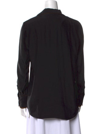 FRAME Silk Long Sleeve Button-Up Top