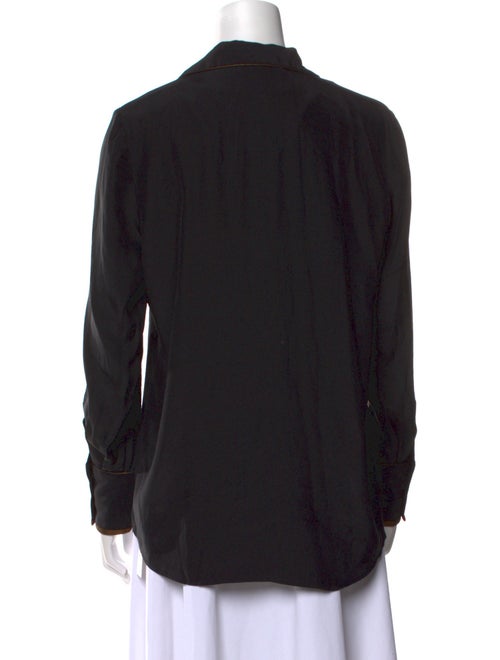 FRAME Silk Long Sleeve Button-Up Top