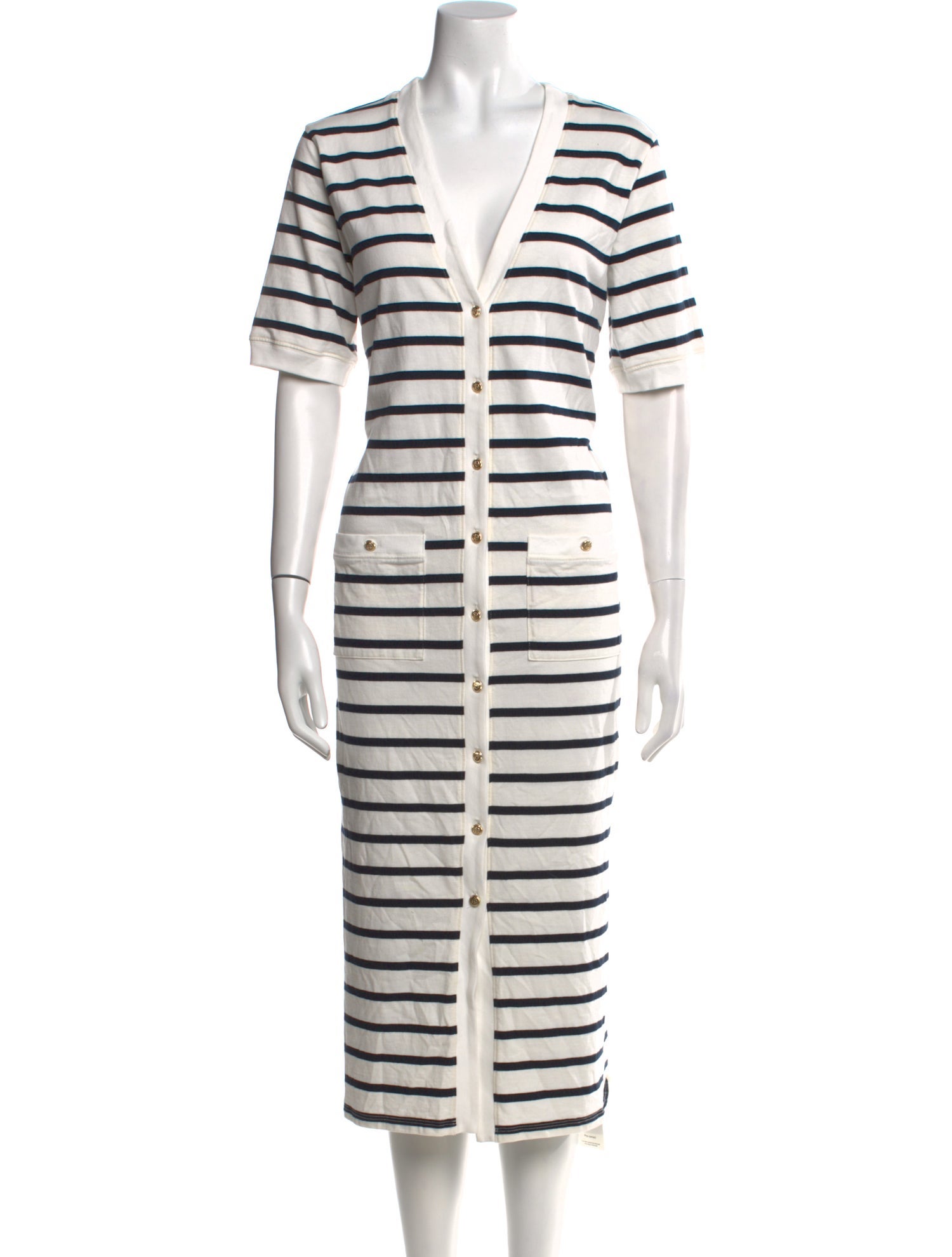 FRAME Striped Midi Length Dress