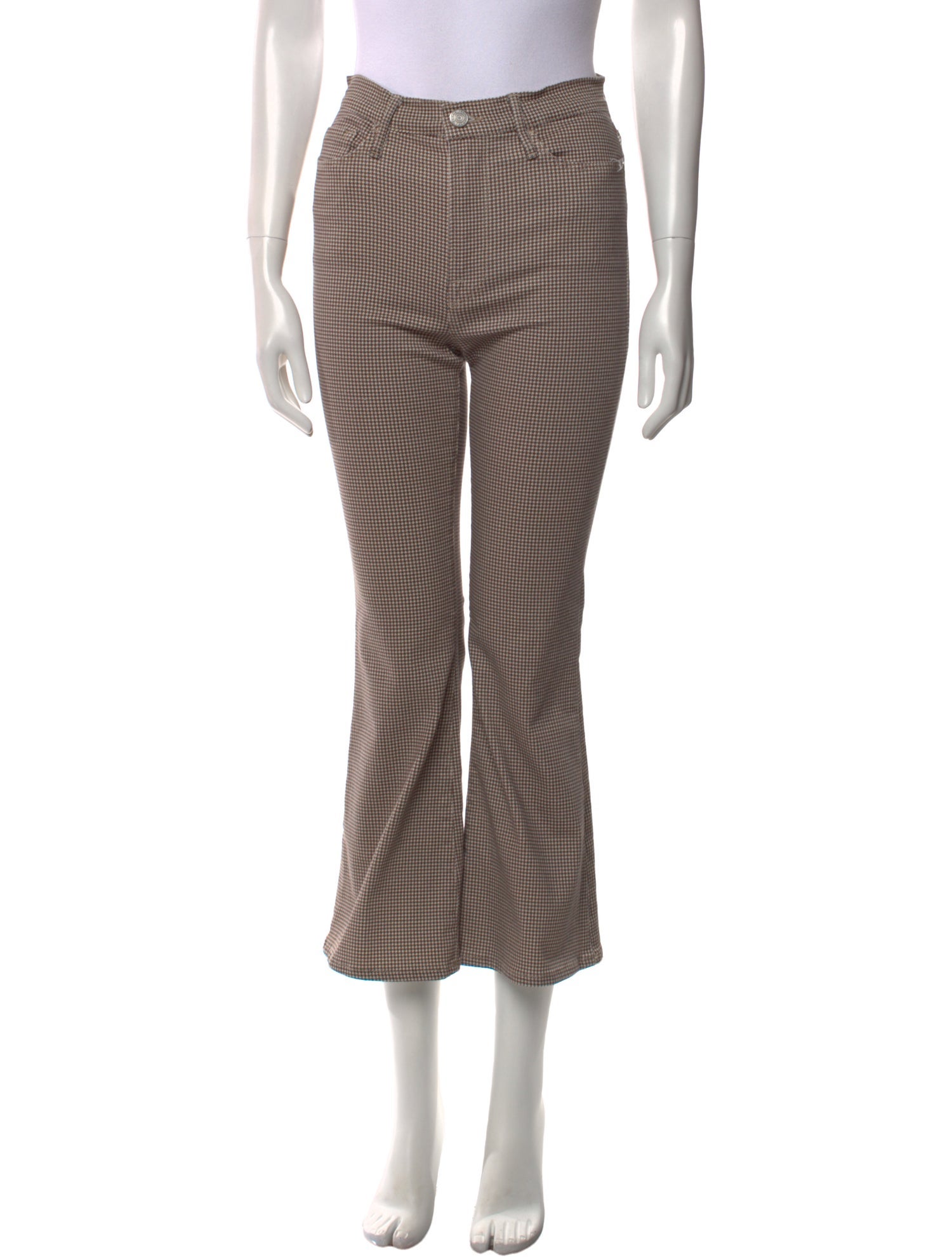 FRAME Plaid Print Wide Leg Pants