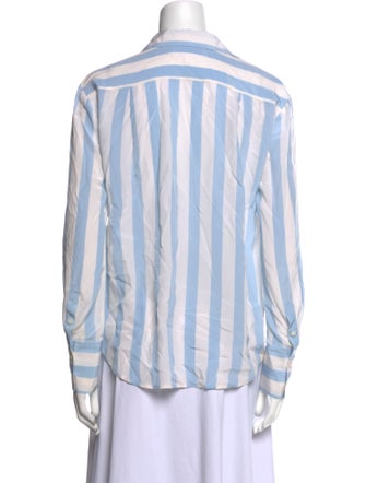 FRAME Silk Striped Button-Up Top