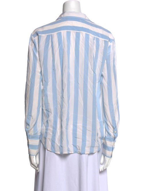 FRAME Silk Striped Button-Up Top
