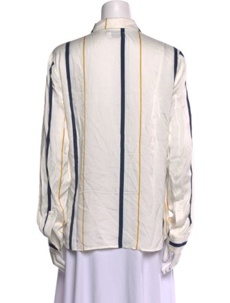 FRAME Striped Long Sleeve Button-Up Top