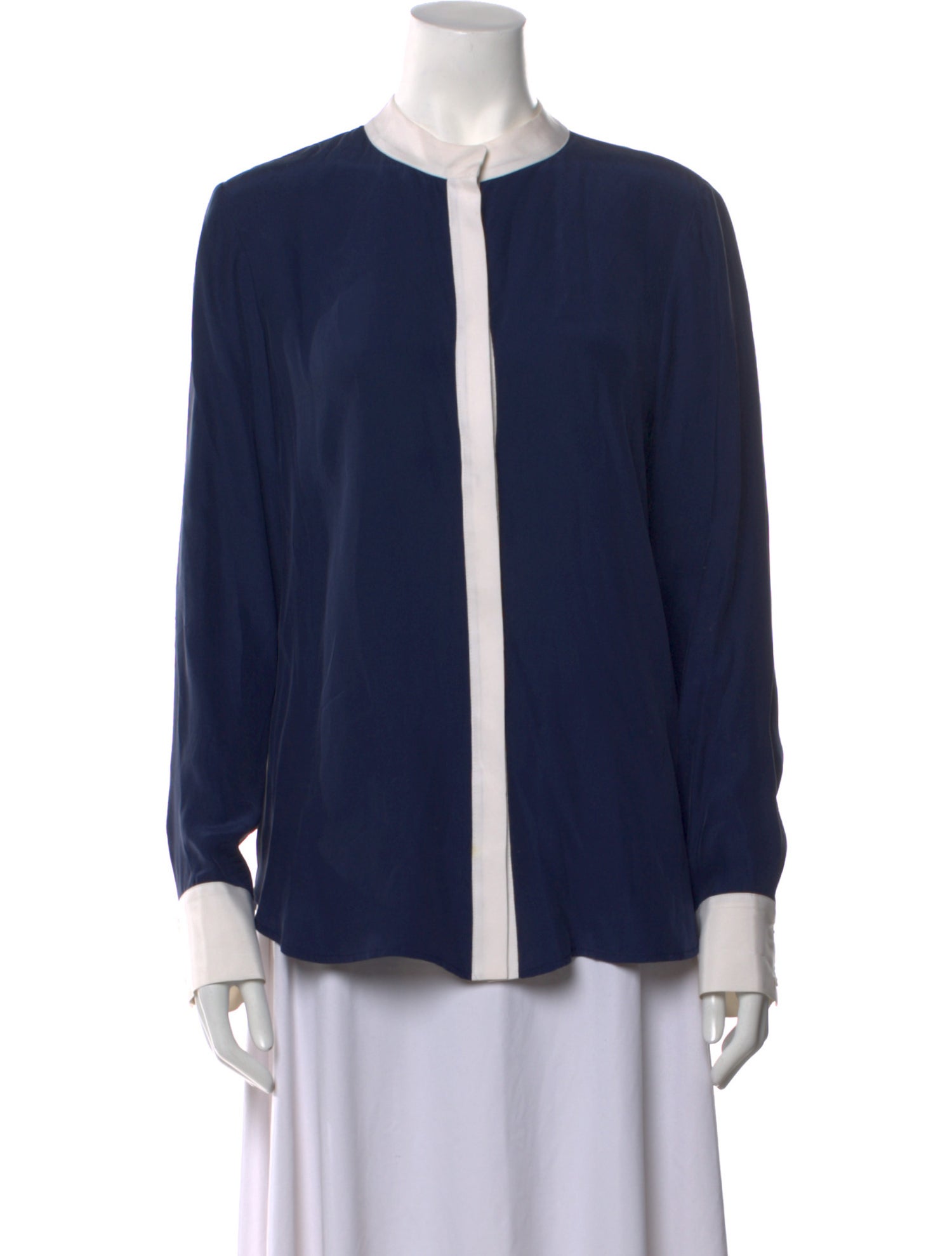FRAME Silk Crew Neck Blouse