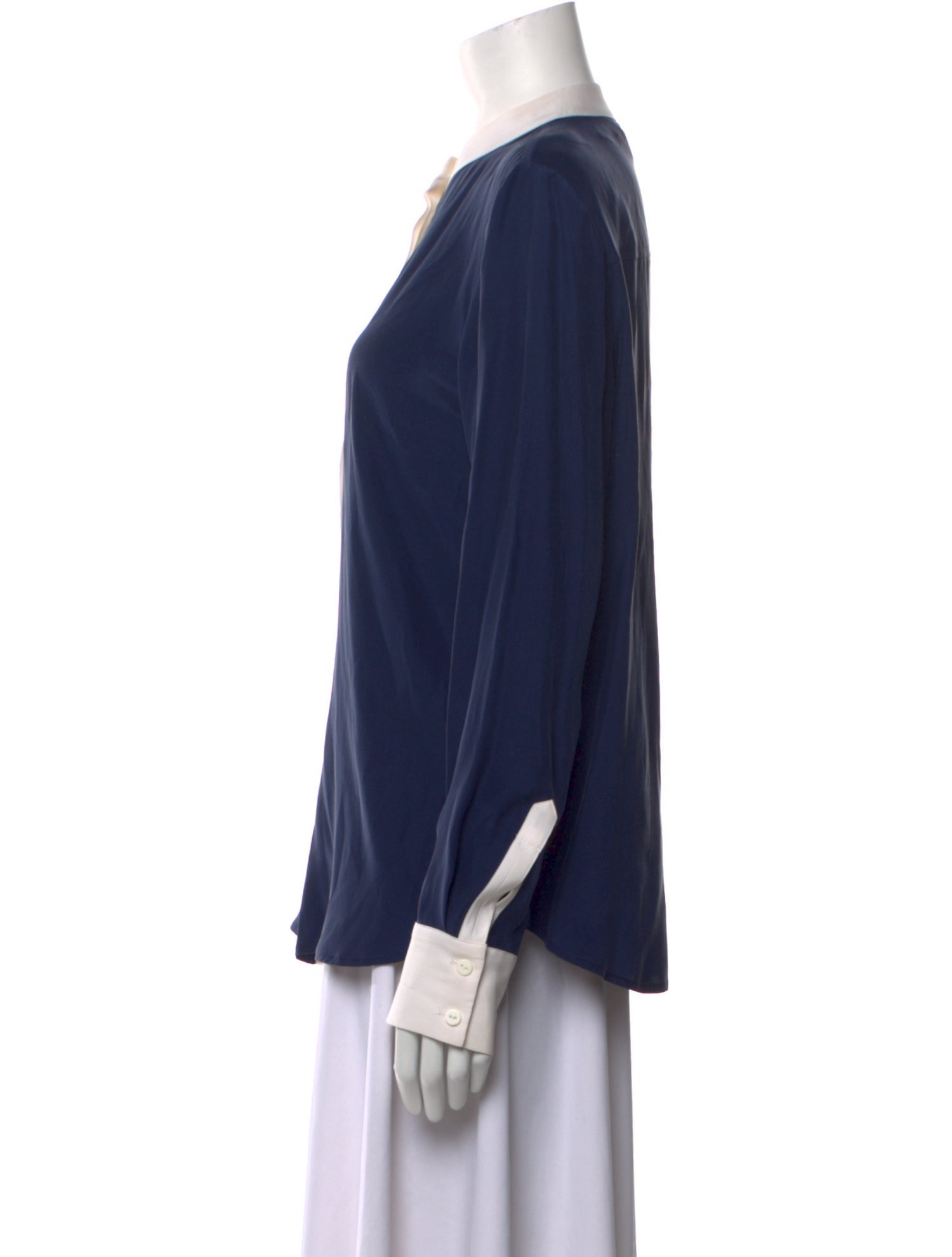 FRAME Silk Crew Neck Blouse