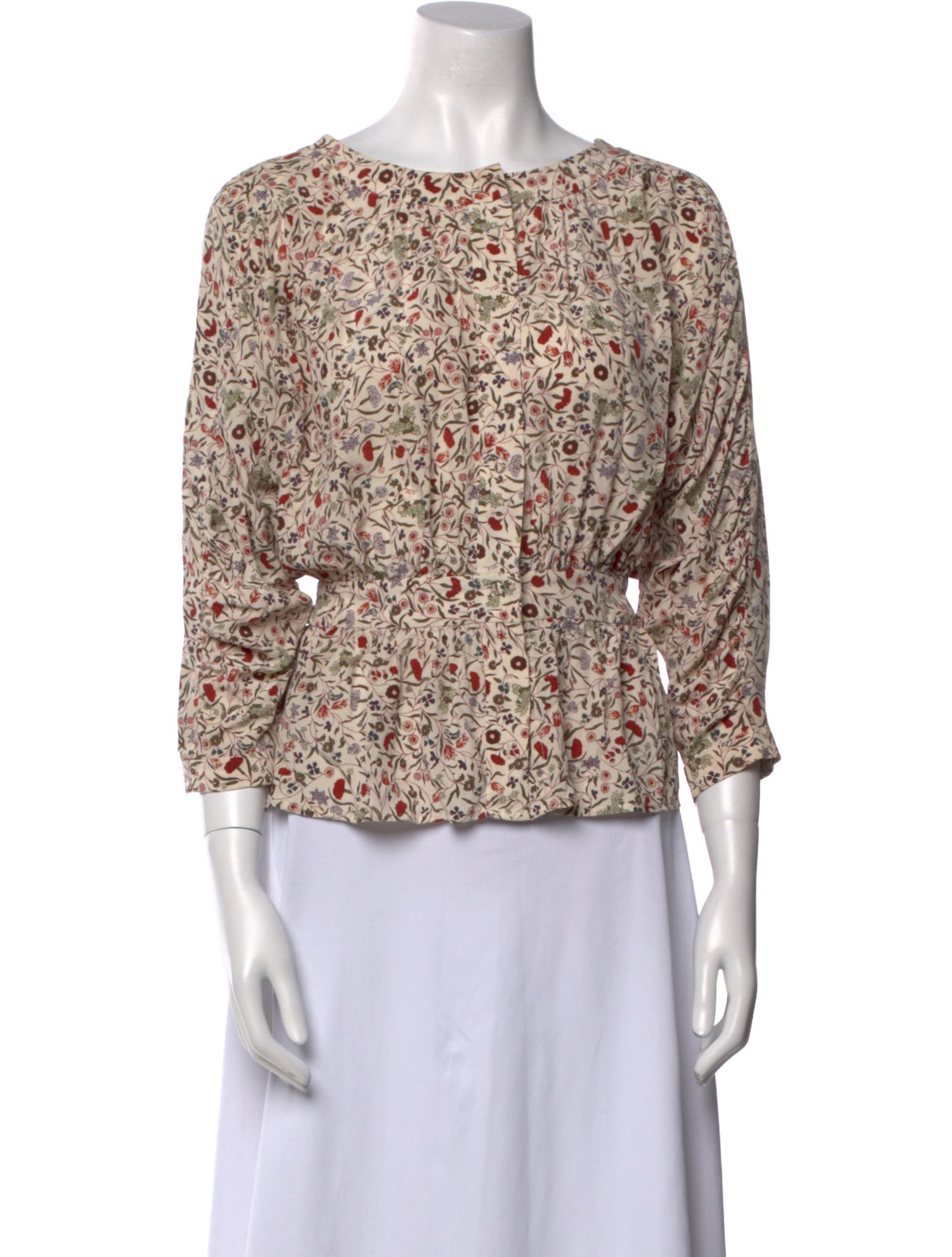 FRAME Silk Floral Print Blouse