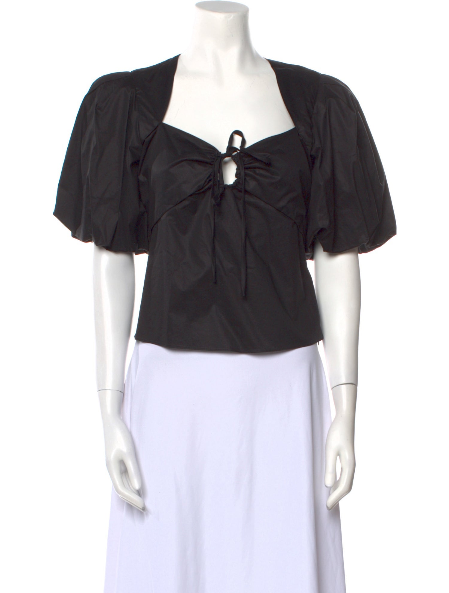 FRAME Square Neckline Short Sleeve Crop Top