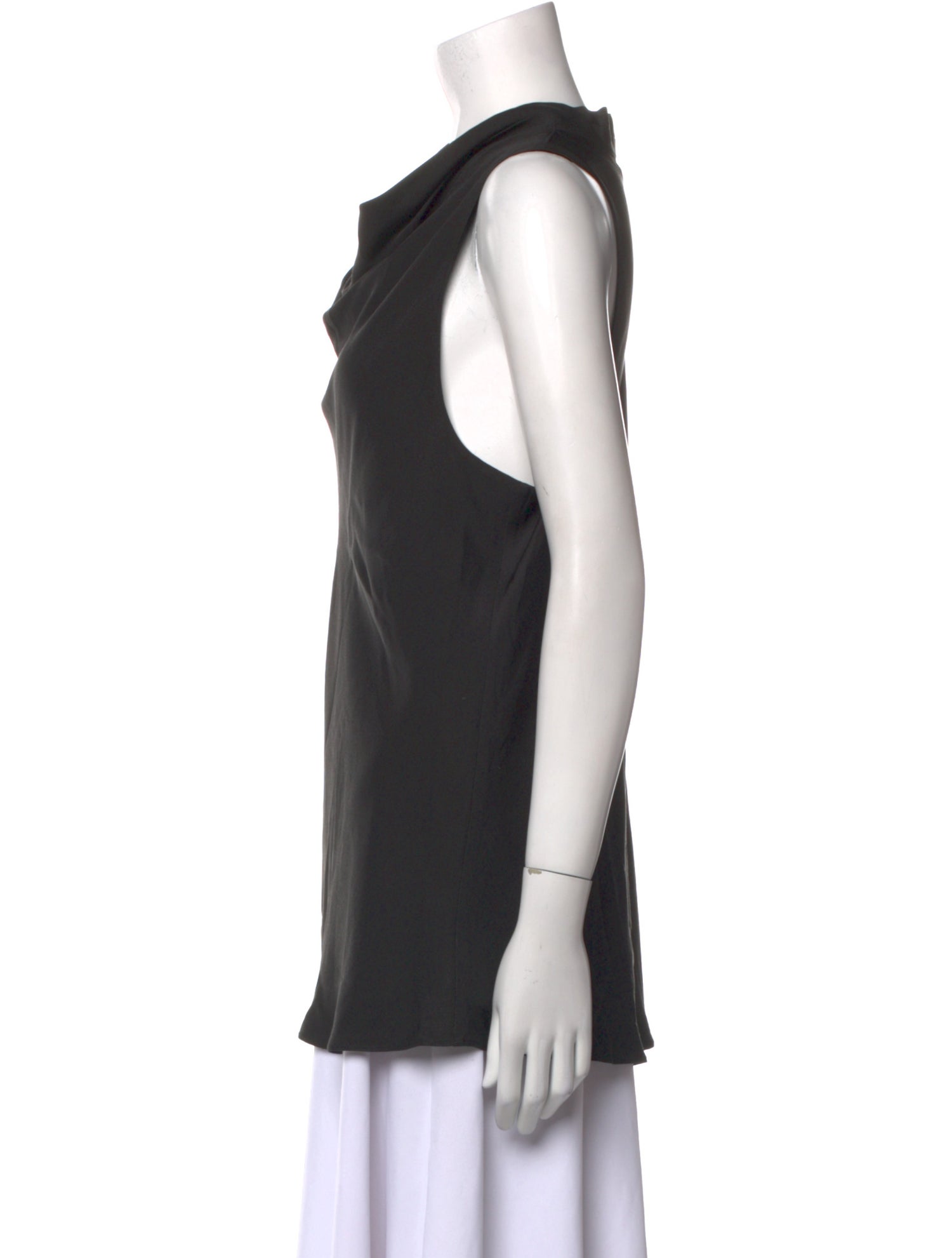 FRAME Silk Cowl Neck Top